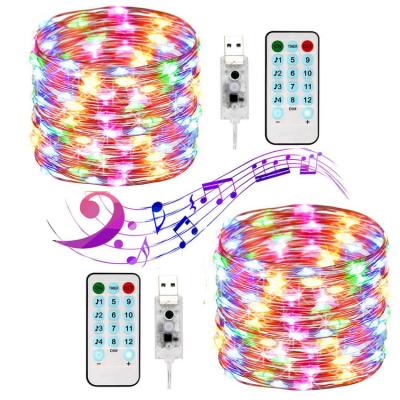 China Christmas Decoration Rainbow Twinkle String Lights USB Voice Operated Sound Control 4 & 