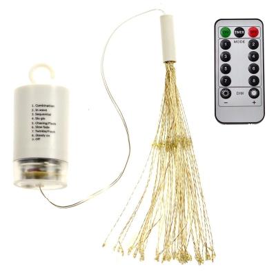 China Modern JIEHAO Voice Control 10m 100leds Battery Operated Firework Hanging Light Outdoor Party Decoration Battery String Lights for sale