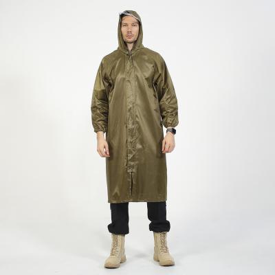 China Anti-Static Heavy Duty Mens Hooded Waterproof Military Poncho Raincoat for sale