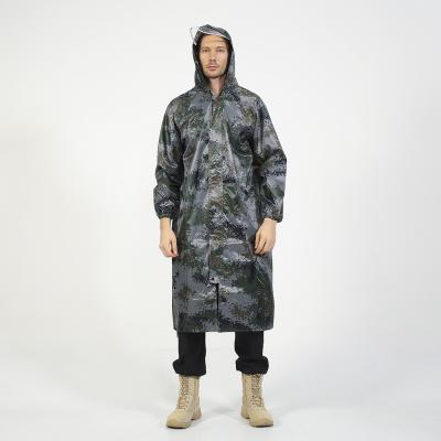 China Anti-Static Cheap Army Raincoat Desert Camouflage Military PVC Raincoat Rain Poncho for sale