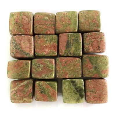 China Wholesale Bulk Cubes Unakite Stones China Chakra Crystal Stones Minerals Tumbled Polished for Home Decoration for sale