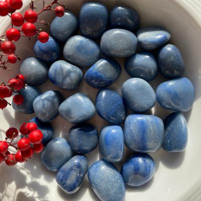 China China Wholesale Natural Healing Stones Blue Crystal Tumble Aventurine Tumbles For Home Decoration for sale