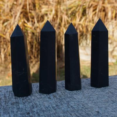 China China Wholesale Natural High Quality Point Crystal Tower Polished Shungite Towers For Home Decoration for sale