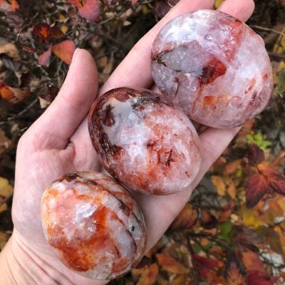 China Wholesale Natural High Quality China Quartz Crystal Palm Palms Polished Fire For Home Decoration for sale