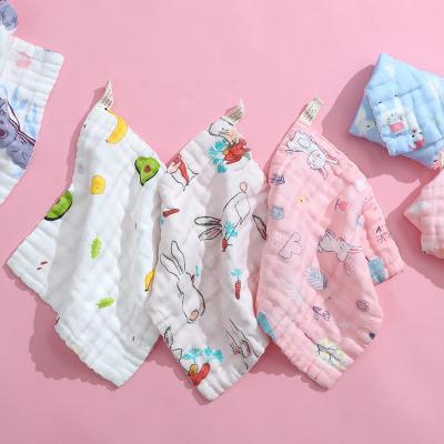 China Vegetation Dyeing Pure Saliva Children's Non-Fluorescent High Density Cotton Seersucker Cotton White Avocado Printed Face Towels for sale