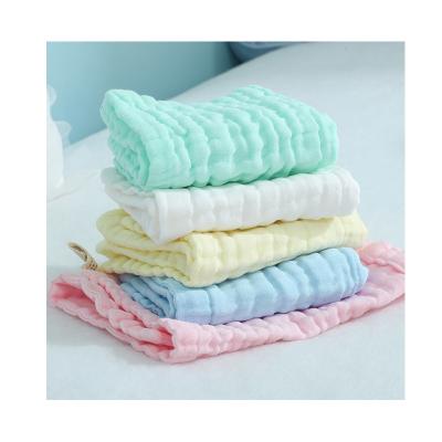 China Comfortable solid color six layer gauze combed 100% cotton saliva towel baby yoda face wash rectangle newborn green towels for sale