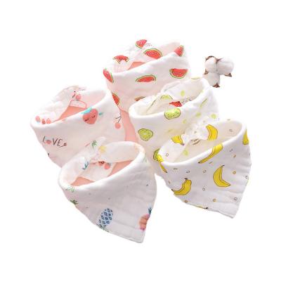 China No Pilling Newborn Baby Bib Autumn And Winter Gauze Baby Saliva Towel Ten Layer Cotton Triangle for sale