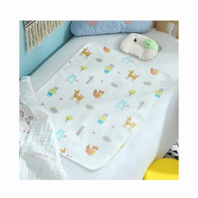 China Waterproof/Washable Double Sided Washable Pure Cotton Sika Deer Cartoon 70*90cm Baby Urine Waterproof Pad for sale