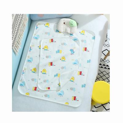 China Waterproof/Washable Double Sided Washable Pure Cotton Dinosaur Cartoon 70*90cm Baby Urine Waterproof Pad for sale