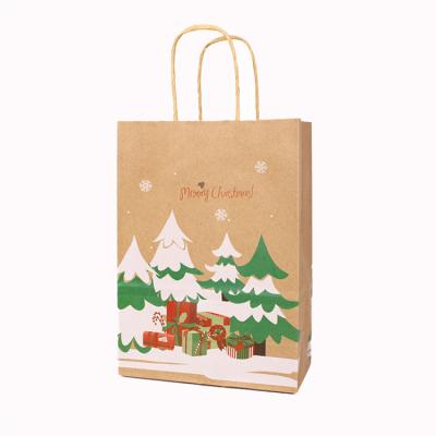 China New Design Eco - Friendly Recycle Kraft Christmas Paper Bag Custom Printing Paper Gift Bags For Shopping for sale