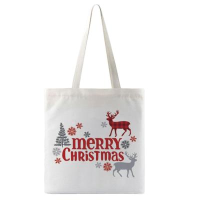 China Eco-Friendly Cotton Tote Bags With Custom Printed Logo Shopping Bags Large Capacity Recycled Christmas Bag en venta