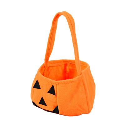 China Wholesale Orange Canvas Tote Bag Halloween Cotton Tote Bags Bucket Kids Trick Baskets Eco-friendly Halloween zu verkaufen