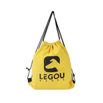 China Eco-Friendly Promotional Yellow Back Cloth Gym Bag Black Organic Cotton Dust Dust Bag Promotional Drawstring Bag à venda