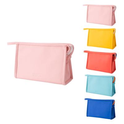 China Durable New Arrival Women Beauty Custom Pink Pu Travel Makeup Bag Small Pu Smooth Cosmetic Bag à venda