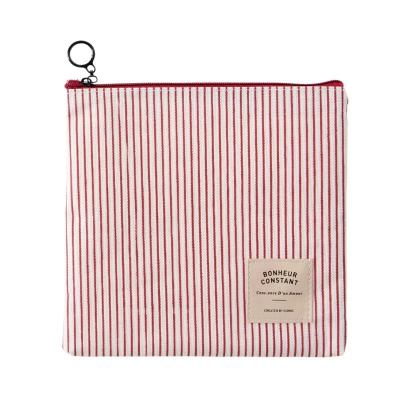 China Fashion\comfortable\durable Custom Stripe Grid Printing Blank Canvas Makeup Bag New Small Canvas Cosmetic Bags With Logo Te koop