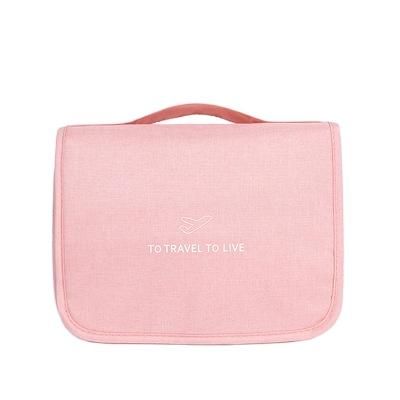 China Durable Portable Aviation Enabled Oxford Makeup Cosmetic Make Up Case Custom Cosmetic Bag With Hook And Loop Opening For Ladies en venta