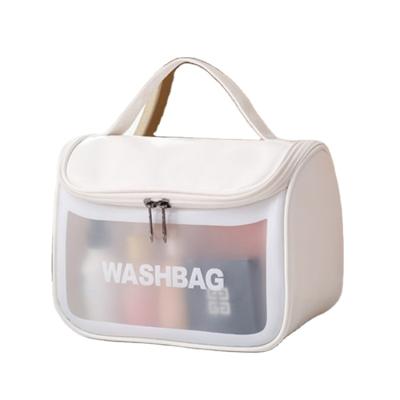 China High Quality Custom Logo Zipper Pouch Clear Tpu PVC Travel Toiletry Bag Waterproof Fashion Beach Cosmetic Bag for sale