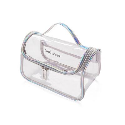 China Wholesale Durable Clear Holographic Cosmetic Makeup Bag Custom Logo Waterproof PVC Zipper Bag zu verkaufen