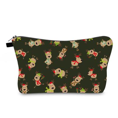 Китай New Hot Sale Christmas Waterproof Bag Deer Pattern Wash Custom Universal Travel Makeup Bag Printing Cosmetic Bag продается