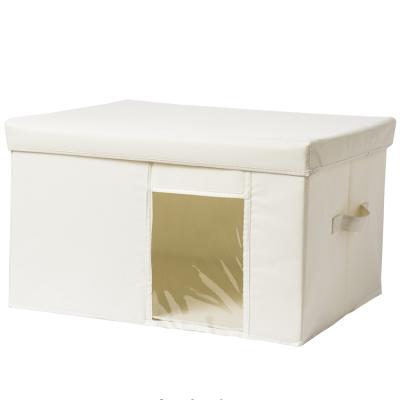 China Sustainable Folding Storage Box Home Bedroom Clothes Toy Storage Box Oxford Fabric Storage Box With Lid for sale