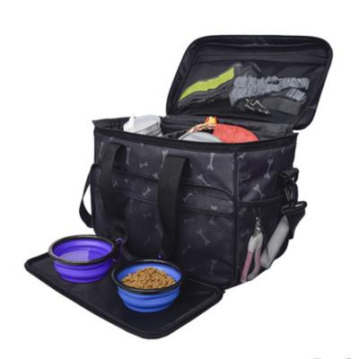 China Viable Multifunctional Dog Products Outdoor Foldable Tote Organizer Pet Travel Food Carrier en venta