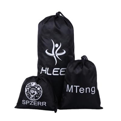 China Special Hot Sale Black Custom Bag Eco Friendy Polyester Material Logo Pattern Printing Cheap Drawstring Te koop