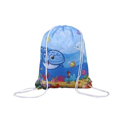 China Fashion Cartoon Pattern Waterproof Children Printing Custom Logo Cheap Kids Polyester Drawstring Backpack Bag Te koop