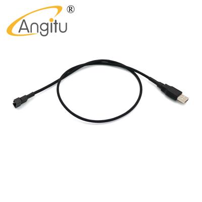 China COMPUTER drop shipping 22awg 5V high quality USB to 4 Pin Fan Adapter Cable -60cm for sale