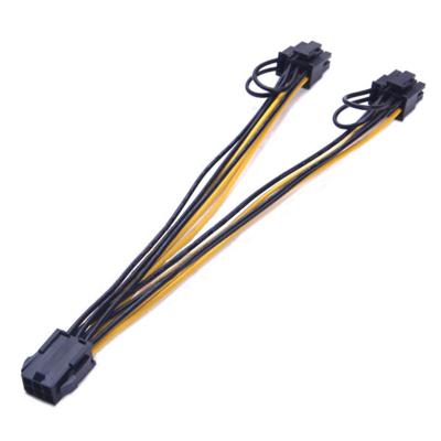 China Computer Angitu Factory 18awg pcie 6 Pin To Dual PCI-e 8 (6+2) Pin Power Cable for sale