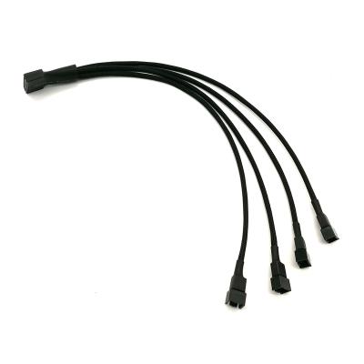 China Popular Sleeving COMPUTER Sata To Fan 4x3pin Adapter Cable With Factory Price for sale