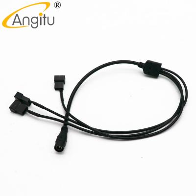 China COMPUTER Angitu Ready to Ship 1007 22awg 5.5*2.1mm 50cm DC to 3x 4 Pin Fan PWM Cable DC Fan Adapter Cables for sale