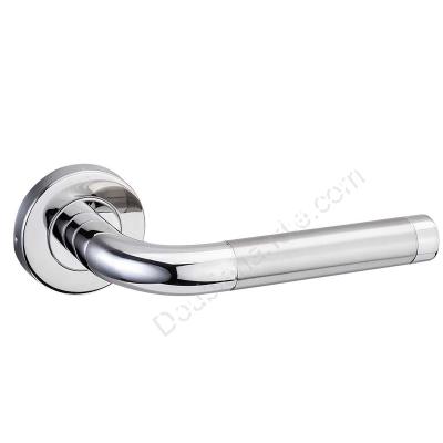 China modern hardware lnterior stainless steel door lever handles for wooden door spring two way door handle for sale