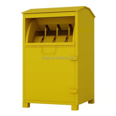 China Door to door stocked price clothes shoes bags recycle trash can donation bin made of hotsale steel trash cans including shipping for sale