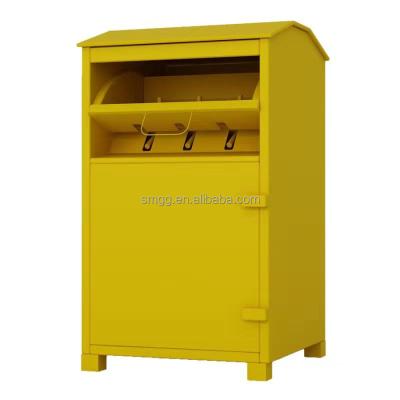 China Stored Outdoor Rustproof Clothing Drop Box Charity Donation Center Used Book Clothes Books Donation Bank for sale