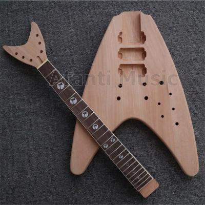 China New mahogany design! Afanti Music DIY V Shape Electric Guitar Kit (AFV-004A) for sale