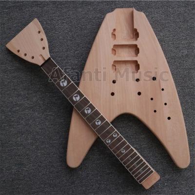 China New mahogany design! Afanti Music DIY V Shape Electric Guitar Kit (AFV-004B) for sale