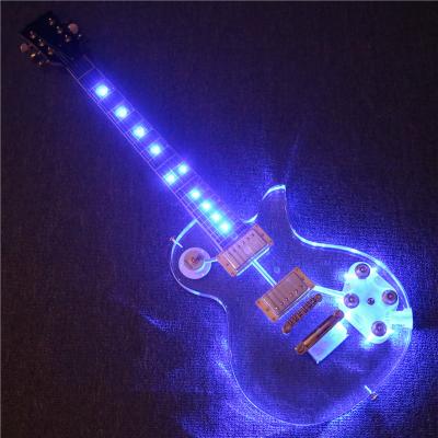 China Afanti Acrylic Music Body Electric Guitar with Blue LED Lights (PAG-117) for sale