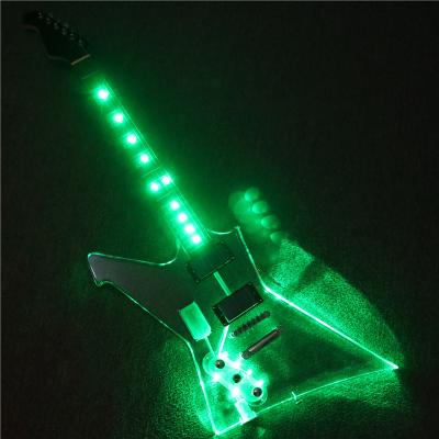 China Left Hand Acrylic Body Music Afanti Electric Guitar with Green LED Lights (PAG-149) for sale