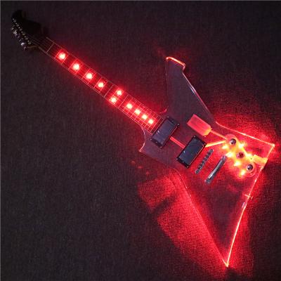 China Afanti Series Acrylic EX Acrylic Body Music Electric Guitar with Red LED Lights (PAG-151) for sale