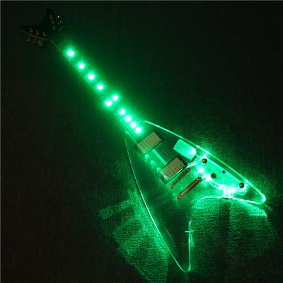 China Afanti Music FV Series Acrylic Body Electric Guitar With Green LED Lights (PAG-163) for sale