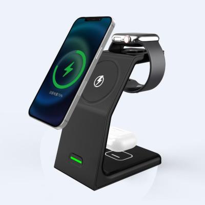 China For Mobile Phone 2021 New Arrivals Horizontal Magnetic Phone 3 in 1 Wireless Charger Holder for Office and Home for sale