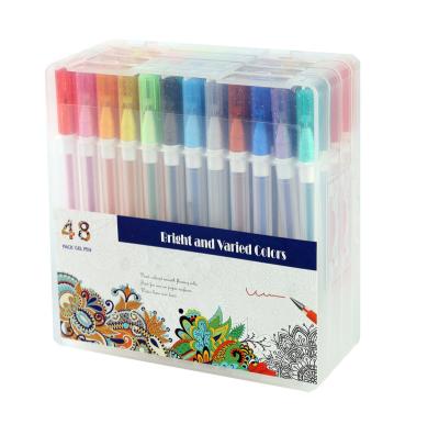 China 2021 Glitter Hot Sale 48 Pcs Color Gel Pen Promotion Packing Best Gift For Kids for sale