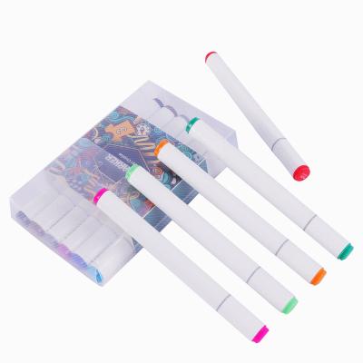 China 12 Colors Assorted Colors Art Markers Dual Drawing Tip for sale