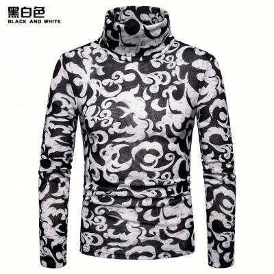 China Men's Plastic Cardigan Mens Mock Anti-Wrinkle Round Neck Crew Neck Long Sleeve Sweater Printed for sale