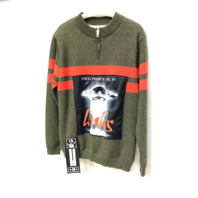 China Anti-wrinkle boys pullover winter striped sweaters crew neck with zipper long sleeve cotton striped kids for sale