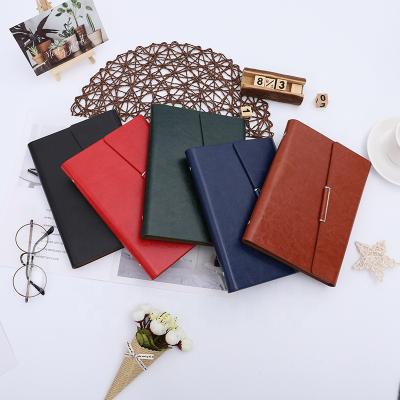 China Business Eco-Friendly Brown Loose-Leaf Paper Luxury Gift Pocket Diary PU-Release Spiral Notebook Leather Agenda for sale