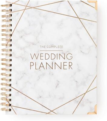 China Marble Eco-Friendly Hard Paper Gold Online Planner Wedding Holder Pockets Cover Undated Bridal Planning Organizer for sale