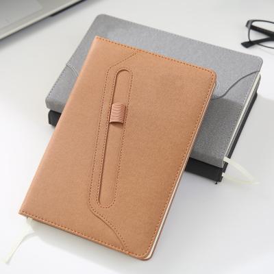 China Custom Print A5 Books Eco-friendly Paper Agenda With Pen Holder Business Planner Canvas Executive Leatherette Notebook for sale