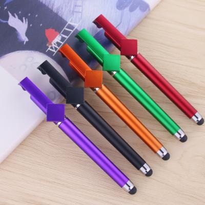 China Promotional Pen Custom Metal Universal Active Tablet Stylus Pen For Android Ipad Screen Capacitive Pen With Phone Holder for sale