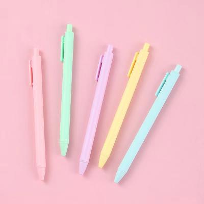 China Pink Office Supplies Promotional Pen Click Action Pen Macaron Macaron Office Gel Pen With Customized Logo for sale